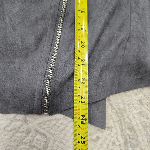 Blank NYC Faux Suede Jacket Gray Biker Emo Versatile Minimalist Classic XL - Picture 7 of 7